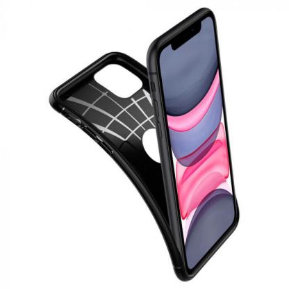 Spigen Rugged Armor Case - тънък качествен силиконов (TPU) калъф за iPhone 11 (черен) 6