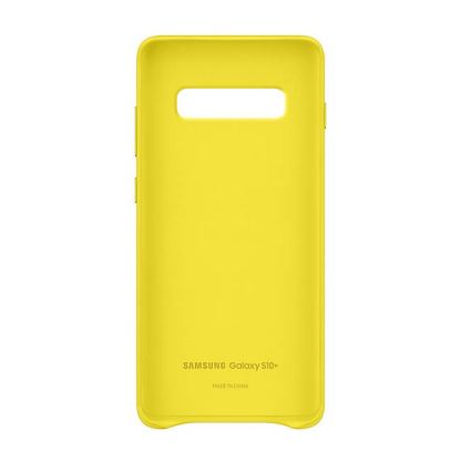 Samsung Leather Cover EF-VG975LYEGWW - оригинален кожен калъф (естествена кожа) за Samsung Galaxy S10 Plus (жълт) 3