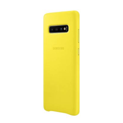Samsung Leather Cover EF-VG975LYEGWW - оригинален кожен калъф (естествена кожа) за Samsung Galaxy S10 Plus (жълт) 4