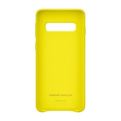 Samsung Leather Cover EF-VG973LYEGWW - оригинален кожен калъф (естествена кожа) за Samsung Galaxy S10 (жълт) 4
