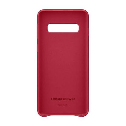Samsung Leather Cover EF-VG973LREGWW - оригинален кожен калъф (естествена кожа) за Samsung Galaxy S10 (червен) 4