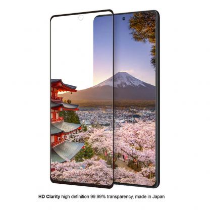 Eiger 3D Glass Edge to Edge Full Screen Tempered Glass - калено стъклено защитно покритие с извити ръбове за целия дисплея на Samsung Galaxy Note 10 Lite (черен-прозрачен) 4