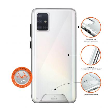 Eiger Glacier Case - удароустойчив хибриден кейс за Samsung Galaxy A51 (прозрачен) 3