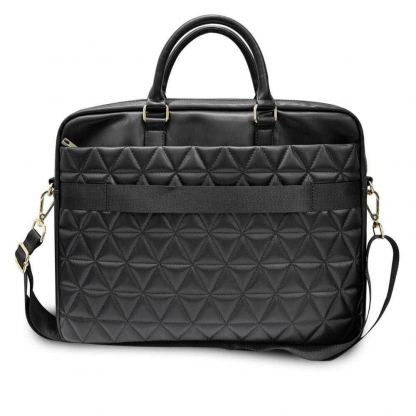 Guess Quilted Laptop Bag - луксозна дизайнерска чанта с дръжки и презрамка за преносими компютри до 15 инча (черна) 3