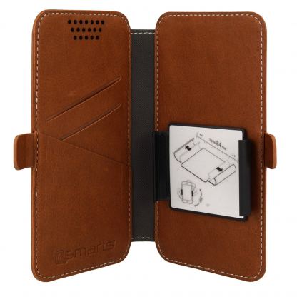 4smarts DALSTON Book Universal - универсален кожен кейс за смартфони до 5.1 инча (кафяв) 2