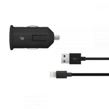 Just Wireless USB Car Charger - зарядно за кола с USB изход и Lightning кабел за iPhone, iPad и устройства с Lightning порт (черен)