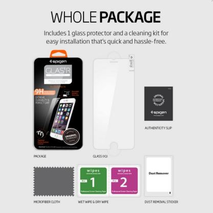 Spigen Oleophobic Coated Tempered Glass GLAS.tR SLIM 3D Touch - най-висок клас стъклено защитно покритие за дисплея на iPhone 6, iPhone 6S 2
