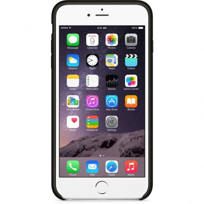 Apple iPhone Case - оригинален кожен кейс (естествена кожа) за iPhone 6S Plus, iPhone 6 Plus (черен) 2