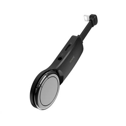 Hoco Lightning & 3.5 mm Adapter LS22 - двоен Lightning адаптер за устройства с Lightning порт и поставка (черен) 2