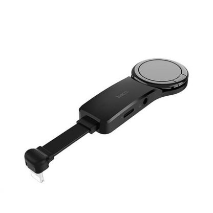 Hoco Lightning & 3.5 mm Adapter LS22 - двоен Lightning адаптер за устройства с Lightning порт и поставка (черен) 11