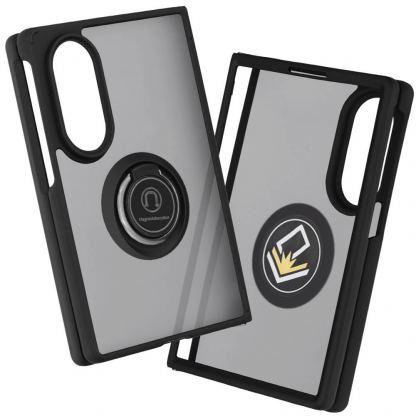 Хибриден удароустойчив кейс с пръстен против изпускане за Samsung Galaxy Z Fold8 - Techsuit Glinth Hybrid Case (черен-прозрачен) 2