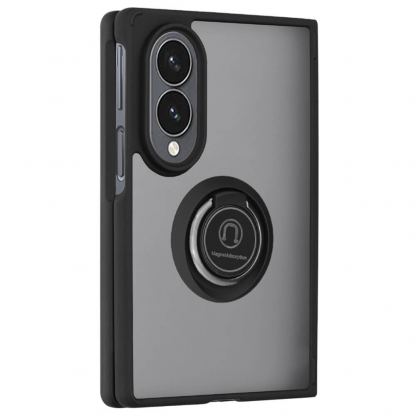 Хибриден удароустойчив кейс с пръстен против изпускане за Samsung Galaxy Z Fold8 - Techsuit Glinth Hybrid Case (черен-прозрачен) 3