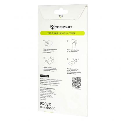 Калено стъклено защитно покритие за външния дисплей на Samsung Galaxy Z Fold8 Ultra  - Techsuit Full Glue Tempered Glass 111D (черен-прозрачен) 3