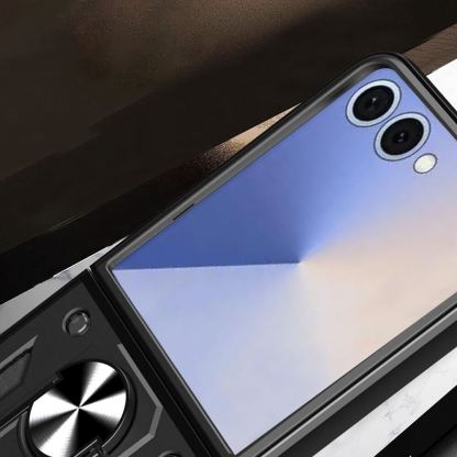 Хибриден удароустойчив кейс с пръстен против изпускане за Samsung Galaxy Z Flip8 - Techsuit CamShield Case (черен) 4