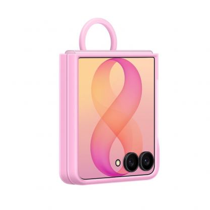 Оригинален силиконов кейс с пръстен против изпускане за Samsung Galaxy Z Flip8 - Samsung Silicone Magnet Cover Case With Ring EF-EF776CVE (розов) 2