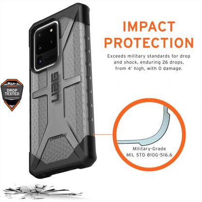 Urban Armor Gear Plasma - удароустойчив хибриден кейс за Samsung Galaxy S20 Plus (черен-прозрачен) 7