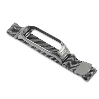 4smarts Milanaise Wrist Band - стоманена, неръждаема каишка за Xiaomi Mi Band 4, Mi Band 3 (сив) 2