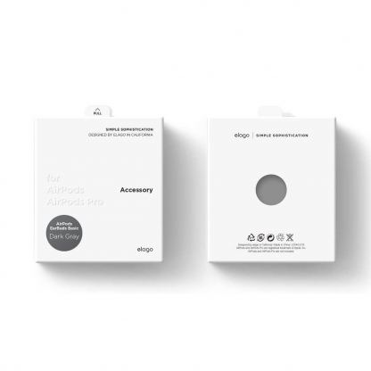 Elago Airpods Basic Cover with Carrying Pouch Case - силиконов калъф с карабинер и силиконови накрайници за Apple Airpods и Apple Airpods 2 (сив) 7