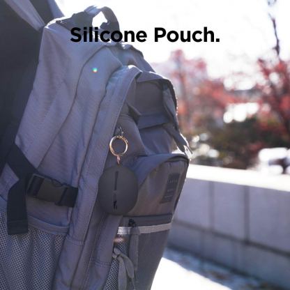 Elago Airpods Basic Cover with Carrying Pouch Case - силиконов калъф с карабинер и силиконови накрайници за Apple Airpods и Apple Airpods 2 (сив) 8