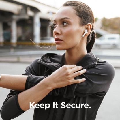 Elago Airpods Basic Cover with Carrying Pouch Case - силиконов калъф с карабинер и силиконови накрайници за Apple Airpods и Apple Airpods 2 (сив) 9