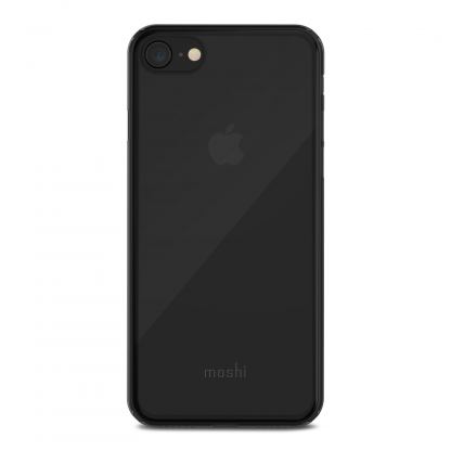 Moshi SuperSkin - тънък силиконов (TPU) калъф (0.35 mm) за iPhone SE (2020), iPhone 8, iPhone 7 (черен-прозрачен) 2