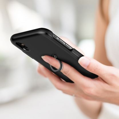 iLuv Metal Forge Ring Case - поликарбонатов кейс с пръстен против изпускане за iPhone SE (2020), iPhone 8, iPhone 7 (сив) 5