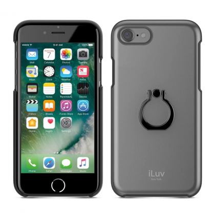 iLuv Metal Forge Ring Case - поликарбонатов кейс с пръстен против изпускане за iPhone SE (2020), iPhone 8, iPhone 7 (сив) 6