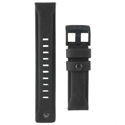 Urban Armor Gear Leather Strap - кожена (естествена кожа) каишка за Samsung Galaxy Watch 46мм (черен) 3