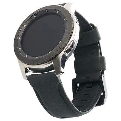 Urban Armor Gear Leather Strap - кожена (естествена кожа) каишка за Samsung Galaxy Watch 46мм (черен) 5