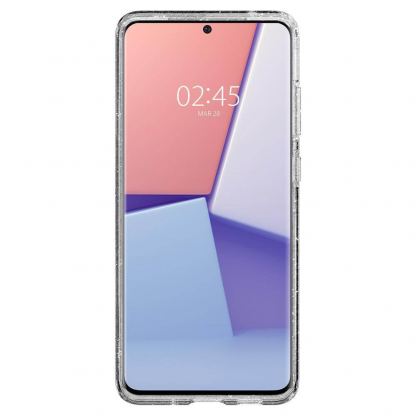 Spigen Liquid Crystal Glitter Case - тънък качествен силиконов (TPU) калъф за Samsung Galaxy S20 Ultra (прозрачен)  5