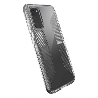 Speck Presidio Grip Case - удароустойчив хибриден кейс за Samsung Galaxy S20 (прозрачен) 2