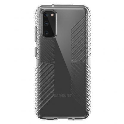 Speck Presidio Grip Case - удароустойчив хибриден кейс за Samsung Galaxy S20 (прозрачен) 3