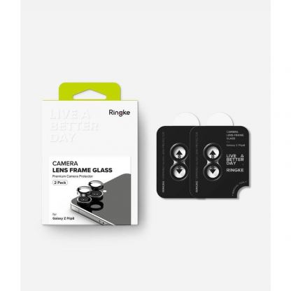 Комплект 2 броя предпазни стъклени лещи за камерата на Samsung Galaxy Z Flip8 - Ringke Camera Lens Glass 2 Pack (черен) 9