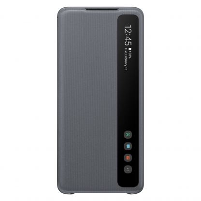 Samsung Clear View Cover EF-ZG985CJ - оригинален кейс, през който виждате информация от дисплея за Samsung Galaxy S20 Plus (сив) 3