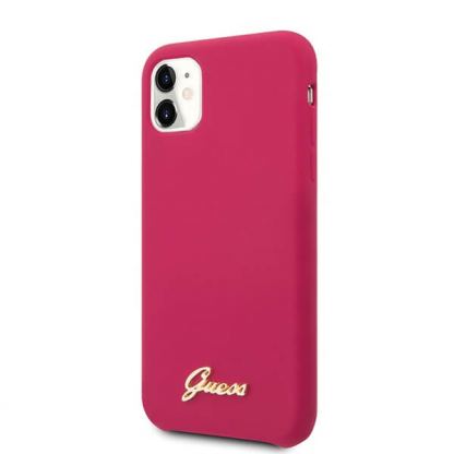 Guess Hard Silicone Case - силиконов (TPU) калъф за iPhone 11 (червен) 2