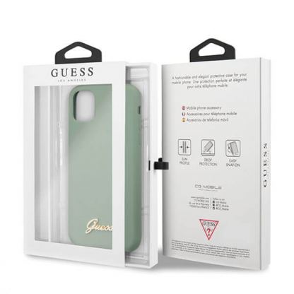 Guess Hard Silicone Case - силиконов (TPU) калъф за iPhone 11 (зелен) 5