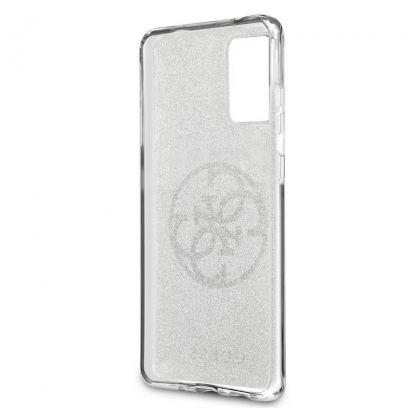 Guess Glitter 4G Circle Logo Case - дизайнерски кейс с висока защита за Samsung Galaxy S20 Plus (сив) 3