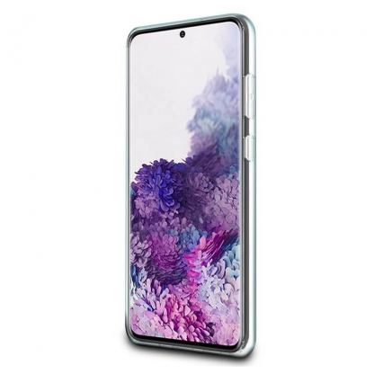 Guess Glitter 4G Circle Logo Case - дизайнерски кейс с висока защита за Samsung Galaxy S20 Plus (сив) 4