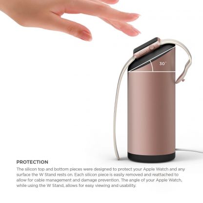 Elago Watch Stand - луксозна алуминиева поставка за Apple Watch (розово злато) 2