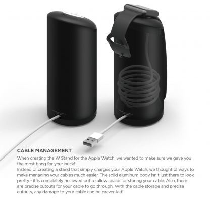 Elago Watch Stand - луксозна алуминиева поставка за Apple Watch (черна) 2