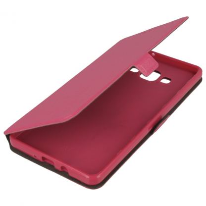 Wallet Flip Case - кожен калъф, тип портфейл и поставка за LG Zero (розов) 3