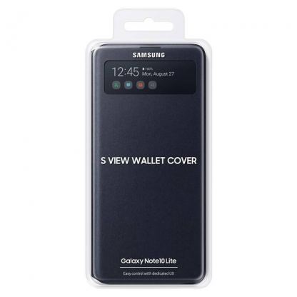 Samsung S-View Wallet Cover EF-EN770PBEGEU - оригинален калъф през който виждате информация от дисплея за Samsung Galaxy Note 10 Lite (черен) 5