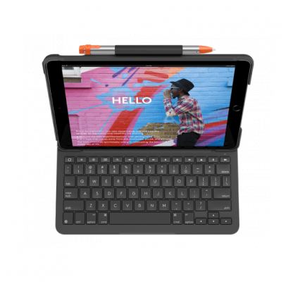 Logitech Slim Kayboard Folio - безжична клавиатура, кейс и поставка за iPad 7 (2019) (черен) 3