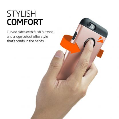 Spigen Slim Armor Case - хибриден кейс с поставка и най-висока степен на защита за iPhone 6, iPhone 6S (розово злато) 3