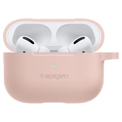 Spigen Airpods Pro Silicone Fit Case - силиконов калъф с карабинер за Apple Airpods Pro (розов) 6