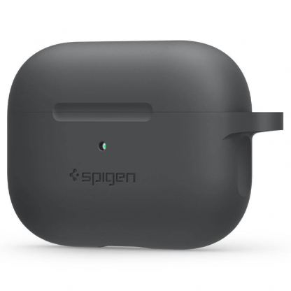 Spigen Airpods Pro Silicone Fit Case - силиконов калъф с карабинер за Apple Airpods Pro (тъмносив) 4