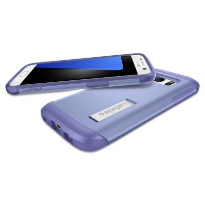 Spigen Slim Armor Case - хибриден кейс с поставка и най-висока степен на защита за Samsung Galaxy S7 (виолетов) 2