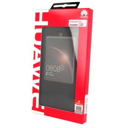 Huawei Smart Cover - оригинален кожен калъф за Huawei G8 (черен) 2
