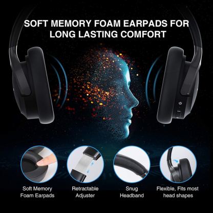 TeckNet BH922 Over-Ear Bluetooth Headphones - безжични блутут слушалки с микрофон за мобилни устройства (черен) 3