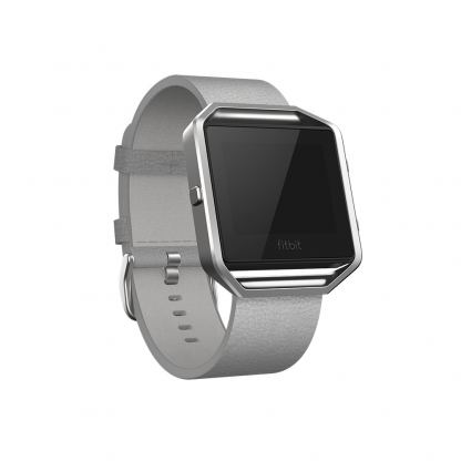 Fitbit Blaze Accessory, Leather Band, Small - кожена верижка и метален корпус за Fitbit Blaze (сива) 2